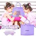 72 Pcs Spa Sleepover Party Supplies for Girls With DIY Stickers And Greeting Card Purple Headband Wristbands Eye Mask Hair Scrunchie Tote Bag Sleeping Slumber Party Favors