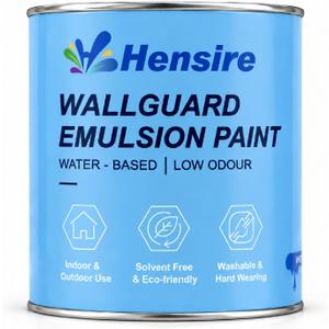 Hensire White Exterior Wall Paint for Concrete & Masonry, 170oz | Water-Based Low Odor Matte Finish Waterproof Paint for Brick, Cement, Stone & Stucco Walls Outdoor, Fast Drying