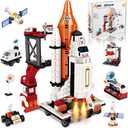 12-in-1 Space Rocket Building Blocks Kit - STEM Educational Toy Ages 6-12, 566 Pieces Creative Assembly Set for Kids