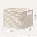 UBBCARE Storage Cubes 4 Pack, 11x 11x 7.8 Cube Storage Bin with Handles, Cotton Rope Baskets for Organizing, Woven Baskets for Shelf, Baby Nursery, Toy Storage, Closet, Classroom, Beige