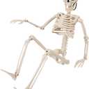 1PCS Halloween Skeleton Decorations, 16" Halloween Full Body Mini Skeleton with Movable Posable Joints, Realistic Spooky Scary Skeletons for Halloween Party Decor, Graveyard, Haunted House Prop Decor