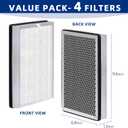 25 Air Purifier Replacement Filter: Compatible with MA Series Air Purifier 25 S1/W1/B1, 3 in 1 Pre-filter, Pleated Filter and Activated Carbon Filter, 4 Pack