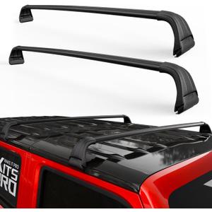 KitsPro 260lb Roof Rack Cross Bars for 2007-2026 Jeep Wrangler, 2020-2026 Jeep Gladiator, Matte Black Heavy Duty Aluminum Cargo Crossbar (ONLY FIT Hard Roof Top)