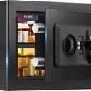 0.8 Cub Small Safes for Home Use Fire and Water Proof, Digital Security Fire Safe Box with Combination Lock, Spare Keys and Removable Shelf, Home Safe Fireproof Waterproof for Document Money Valuables