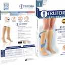 Truform 15-20 mmHg Compression Stockings for Men and Women, Knee High Length, Closed Toe, Beige, Large