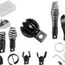 8+1 Heavy Duty Drain Snake Kit 6-Blade Grease Cutter + 8-Piece Clog Remover Set  Rustproof Manganese Steel & CNC Machined  Fits 3/8" to 3/4" Cables