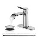 Belz Waterfall Bathroom Faucet Gunmetal Single Handle Sink faucet Easy Install Fingerprint Resistant Finish