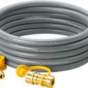 15 Feet 3/8 inch ID Natural Gas Grill Hose with Quick Connect Fittings, Natural Gas Line for Grill, Pizza Oven, Heater and More Low Pressure Appliance
