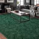 Dssimo Super Fluffy Area Rug for Living Room, 5x7 Modern Shag Dark Green Rugs, Soft and Cozy Plush Large Carpet for Kids, Girls Boys and Teens Decorations for Bedroom Dorm Nursery Classroom, Green