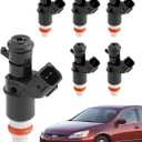 Fuel Injectors (6 PCS), 8 Holes, 3.5 3.2 3.0 2.0 L, Compatible with 2003-2017 Honda Accord Odyssey Pilot Ridgeline, 2003-2008 Acura MDX TL, V6 Engine, OE# 16450-RCA-A01, 8001492N, FJ485, 842-12289