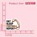 5 x (3PCS) Eat Sleep Football Repeat Sticker Funny Football Stickers Decals for Books Laptops Tumblers Scrapbooks Water Bottbles, Waterproof Vinyl Decal for Football Players Team, 3 x 2.5 Inches