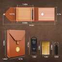 Premium Leather Cigar Humidor Set - Cedar Wood Liner, with Gold Cigar Holder, Embedded Gold Hygrometer, V Cigar Cutter & Punch, Humidifier, Precious Travel Cigar Case for Birthday Gift, Festival (Medium, Brown)