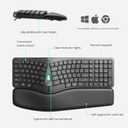 Nulea Ergonomic Split Keyboard, Wired Natural Typing Keyboard with Integrated Palm Rest for Wrist Pain Relief, 2-in-1 Type C&Type A Plug for Mac,Windows,Office & Home,Black