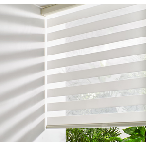 Persilux Cordless Zebra Blinds for Windows Free-Stop Roller Window Shades (58" W X 64" H, Grey) Dual Layer Light Control for Day and Night, Light Filtering Sheer Shades for Home, Easy to Install