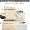 IPYNBAP Outdoor Cushions for Patio Furniture,Outdoor Seat Cushion Set 24 x 24 x 4 Inch,Waterproof & Fade Resistant Outdoor Chair Cushions,Deep Patio Chair Cushion with Removable Cover,Beige