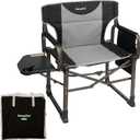 SUNNYFEEL Oversized Camping Directors Chair for Adults with Side Table
Heavy Duty Folding Chairs Padded Oxford Fabric Support 600lbs with Side Pocket & Carry Bag for Camping, Fishing, Lawn, Black