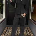 ZESICA Womens 2026 Spring Long Sleeve Blouse Business Dressy Casual Button Down Shirts Peplum Tops Fashion Trendy Clothes (Black, L)