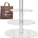 Jusalpha Large 4 Tier Acrylic Round Cake Stand Cupcake Stand Dessert Tower Tea Party Serving Platter, Cupcake Tree Wedding Party Dcor, Stand with Rod Feet (4RF)