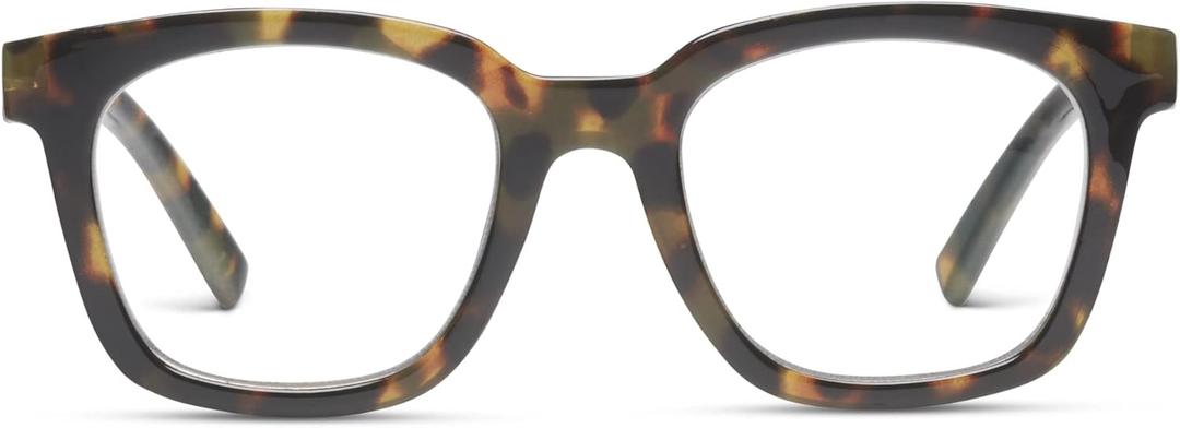 Peepers by PeeperSpecs Women's to The Max Soft Square Progressive Blue Light Blocking Glasses, Tortoise, 2.00 + 2