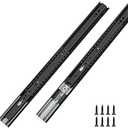 LONTAN 1 Pair Heavy Duty Soft Close Drawer Slides 22" Ball Bearing Drawer Rails Black Heavy Duty 100 LB Capacity Full Extension Cabinet Rails