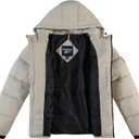 Reebok Mens Jacket - Weather Resistant Winter Jackets for Men Quilted Warm Coat Puffer Jacket with Hood and Pockets