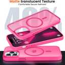 2 x for iPhone 13 pro Phone Case, Compatible with Magnetic, Military Grade Drop Protection Translucent Matte Shockproof Anti-Scratch/Anti-Fingerprint Case for iPhone 13 pro (neon Pink)