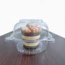 LSGENGXCY 50 pc Jumbo Muffin Containers, Plastic Cupcake Container, Independent Cupcake Holder, Transparent Plastic Muffin Box (Large Size)