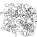 uxcell Ball Chain Connector, 3mm 3.2mm Double Ring Style Link Stainless Steel Loop Connection, Pack of 50