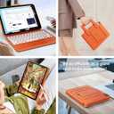 PAUL B for iPad 11th/10th Gen Case with Keyboard 11/10.9 inch A16 2025/2022,Handbag Design Wireless Keyboard Cover for iPad 11/10 Gen, with Pencil Holder,Multi-Touch Trackpad (Orange)