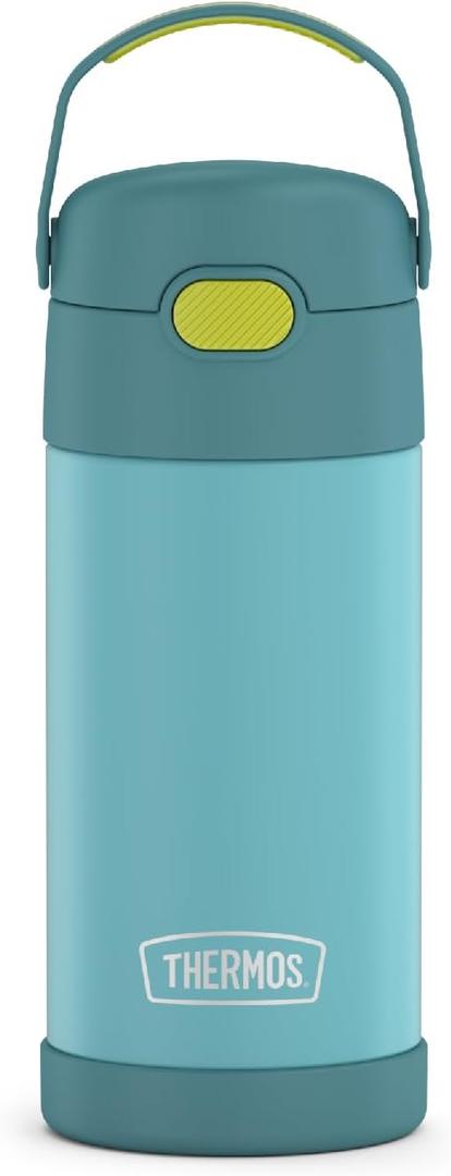 THERMOS FUNTAINER Water Bottle with Straw  12 Ounce  Kids Stainless Steel Vacuum Insulated Water Bottle with Lid, Blue/Green