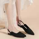 Slingback Flats for Women Pointed Toe Flats Breathable Knit Comfortable Dressy Casual for Work Office Ballet Flats (8.5, Black)