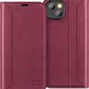 OCASE Retro Series Compatible with iPhone 13 Wallet Case with Card Holders [RFID Blocking][TPU Inner Shell ][Kickstand] PU Leather Flip Folio Shockproof Phone Cover 6.1 inch 2021 (Burgundy)