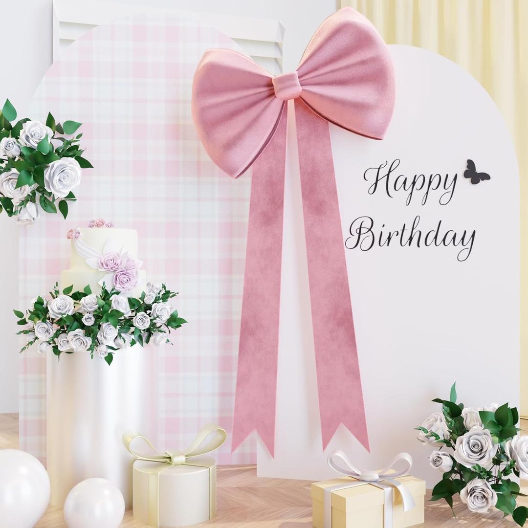 Pink Big Bows Decorations, 25 inchs for Party Decorations Wedding Coquette Decorations Wall Decor Baby Shower Christmas Tree Bows