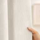 Ivory Cream Shower Curtain Boho Cotton Texture Mid Century Minimalist Arch Shower Curtain for Bathroom, 72" W X 78" L