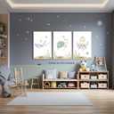 2 x Wodkwq Nursery Wall Art Sea Animal Canvas Prints Baby Girl Boy Room Decor Watercolor Paintings Pictures Cute Ocean Theme Toddler Room Decoration Set of 3 for Kids Bedroom Bathroom 12x16in Unframed