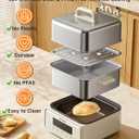 12QT Electric Food Steamer for Cooking, 2-Tier Steam Tray & Hot Pot