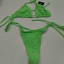 SHERRYLO Thong Bikini Swimsuit for Women Black Brazilian String Bikinis Bathing Suit Triangle Top Bathing Suits Swimsuits (Medium, Green)