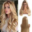 Belaved Highlight Wigs Human Hair Lace Front Ombre 13x4 Straight HD Lace Front Wig Golden Brown to Blonde Balayage Lace Frontal for Women 180% Density Glueless Pre Plucked 16 Inch