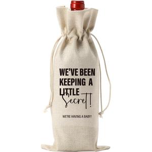 Cute Baby Announcement Wine Bag, Pregnancy Announcement for Grandparents, Becoming an Aunt, Uncle, We've been keeping a little secret