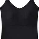 Slimming Camisole for Women Built-in Padded Bra Adjustable Single Strap Cami Tank Top (8-10, Black)