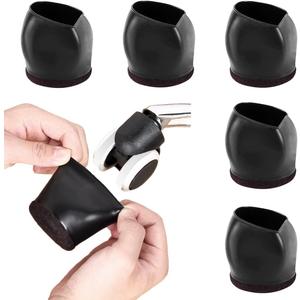 2 Inch Office Chair Wheel Stopper, Wheel Stoppers for Rolling Furniture Feet, Furniture Coasters Felt Caster Cups for Hardwood Floors Protectors, Bed Stoppers to Prevent Sliding, Anti-Scratch, 5 Pack