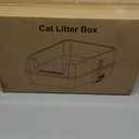 Stainless Steel Litter Box, Extra Large Litter Boxes for Big Cats, XLarge Metal Cat Litter Box with Lid, Anti-Urine Leakage XL Box with High Sides, Easy Clean, Non-Sticky, Scoop Included