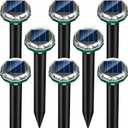 8 Pack Mole Repellent Solar Powered Gopher Repellent Ultrasonic Vole Repellent Outdoor Waterproof Spikes Repellent Rat Deterrent Groundhog,Chipmunk,Snake,Sonic Mole Stakes for Garden,Yard