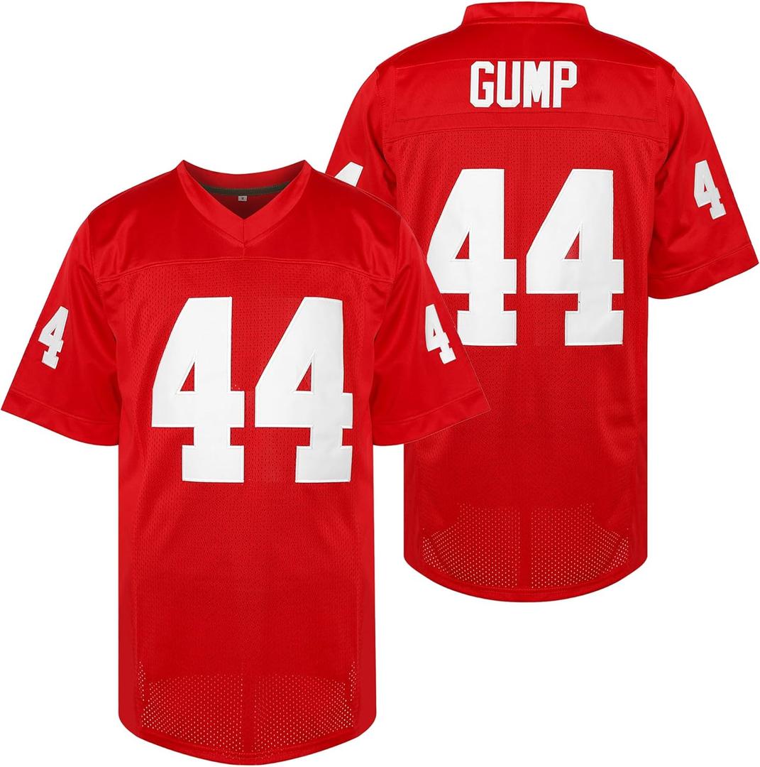 Forrest Gump Football Jersey 44 Red Sports Shirt Stitched Movie Jersey Pullover Casual Men's Clothing S-3XL (Large)