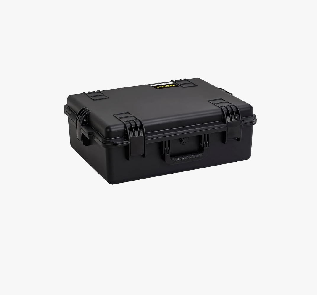 MEIJIA Premium Portable All Weather Heavy Duty Waterproof Hard Compact Camera Case with Customizable Fit Foam, Lightweight Design,24.6"X19.7"X8.6",Black
