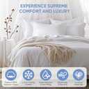 TWK 1200 TC 100% Egyptian Long-Staple Cotton Bedding Sheets Set, Luxury Hotel Style Deep Pocket with Elastic Reinforced Seams Sheet Set, Soft & Comfy Natural Sheets (White, Full)
