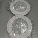 2 Pcs 6 Inch Shower Trim Recessed Light Covers with Albalite Lens White Bathroom Shower Light Covers Can Replacement Waterproof Trim for Ceiling Wet Locations