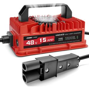 EPOWREY 15 Amp 48 Volt Golf Cart Battery Charger for Yamaha G19-G22 with 2-Pin Plug
