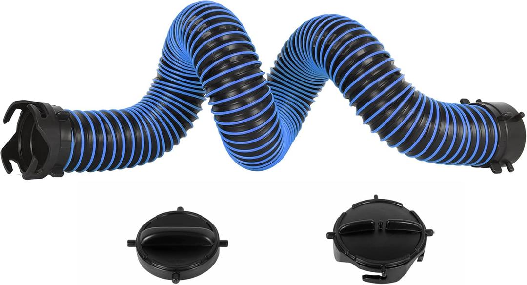 5FT RV Sewer Hose Extension, Heavy Duty 24 Mil TPE Material for Abrasion Resistance and Crush Protection, Camper RV Extension Hose with Pre-Attached Bayonet Fittings