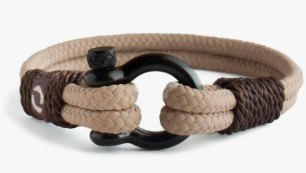 Mens Rope Bracelet - Stainless Steel Black Shackle, Extremely Durable and Scratch Resistant Waterproof Paracord, Handmade, Nautical Wristband for Men, 6-8.5"